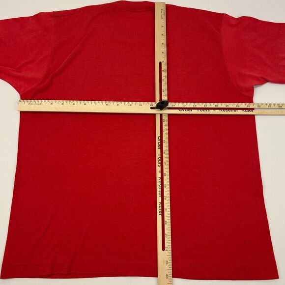 Vintage Champion T Shirt Mens Large Logo Single Stitch 80s Graphic Tee Red - Picture 8 of 8